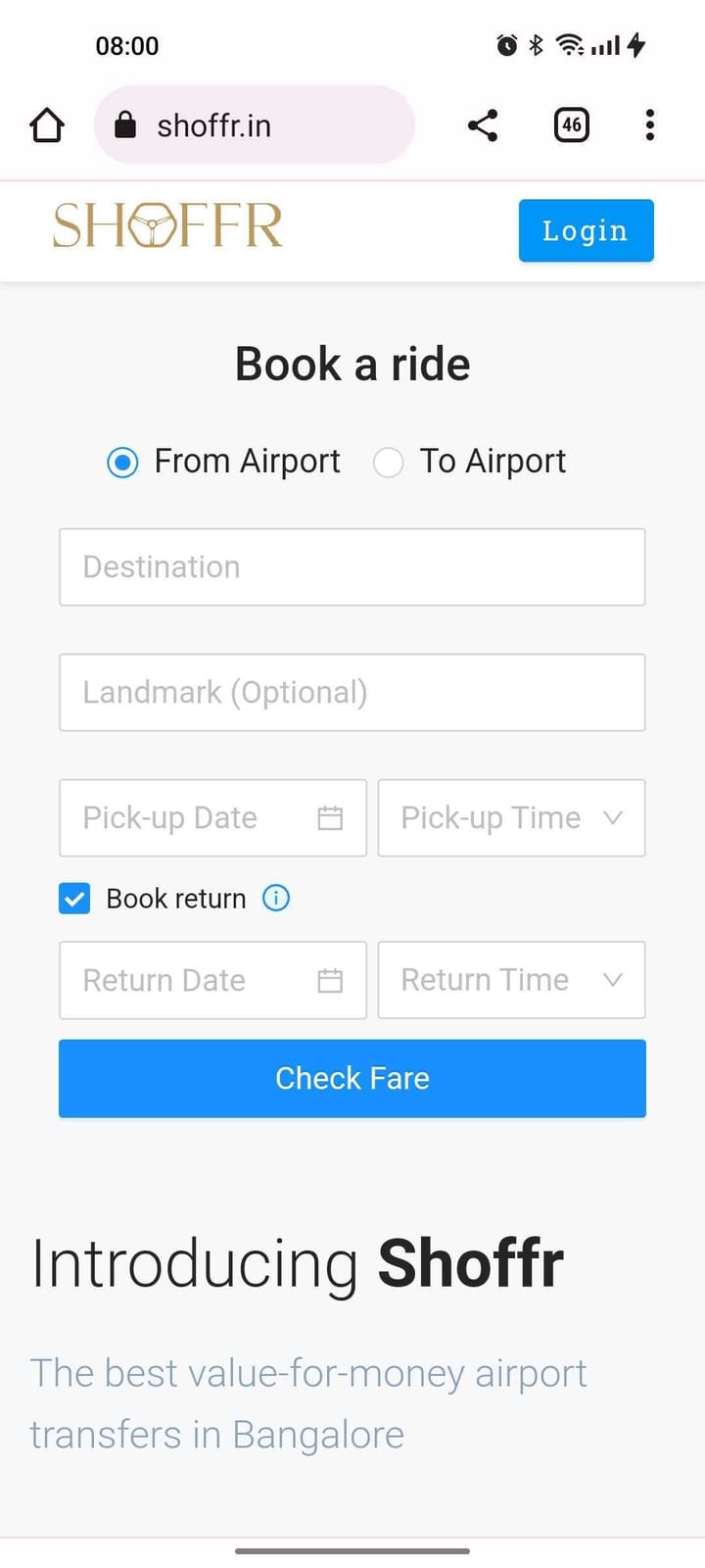 Launch: Book return trip along with onward trip